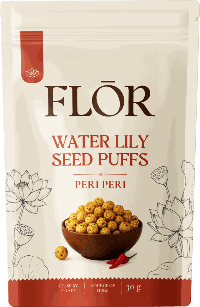 FLŌR Peri Peri water lily seed puffs, 30 g pouch